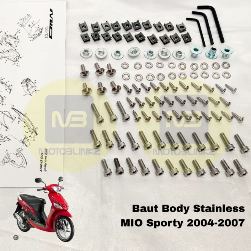Baut Body MIO Sporty Lama 2004-2007 Full Body Non Ori Stainless