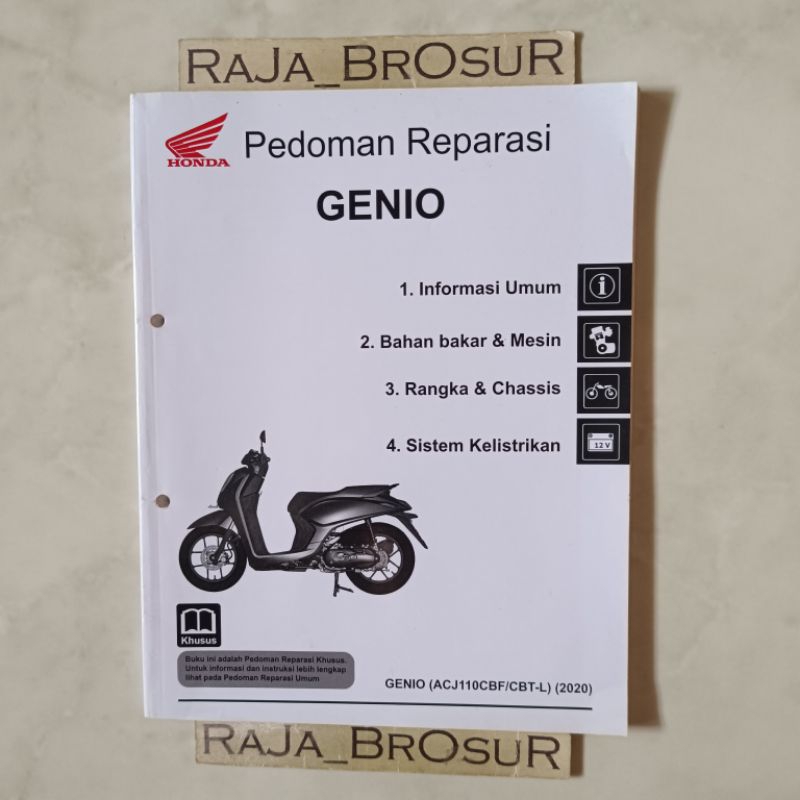 Buku pedoman reparasi/Manual book Honda Genio K0J Velg 14 2019-2022 ORI Original