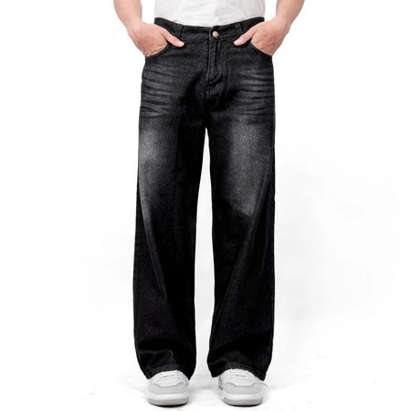 Celana Jeans Pria Panjang Straight Pants Reguler Fit Korea Style Baggy Jeans