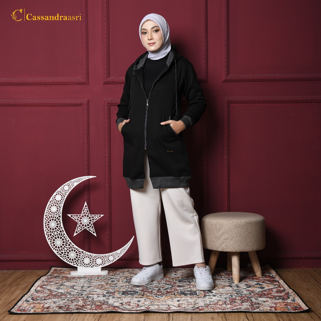 Cassandraasri - Zayra Jaket Muslimah - Jaket Panjang wanita Hijabers - Jaket Hijab