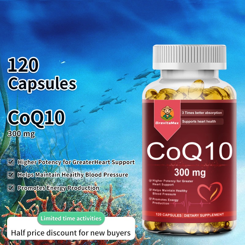 DrevitaMax CoQ10 Suplemen Kesehatan 300 mg Supports Heart Health and Energy Production Relieve fatig