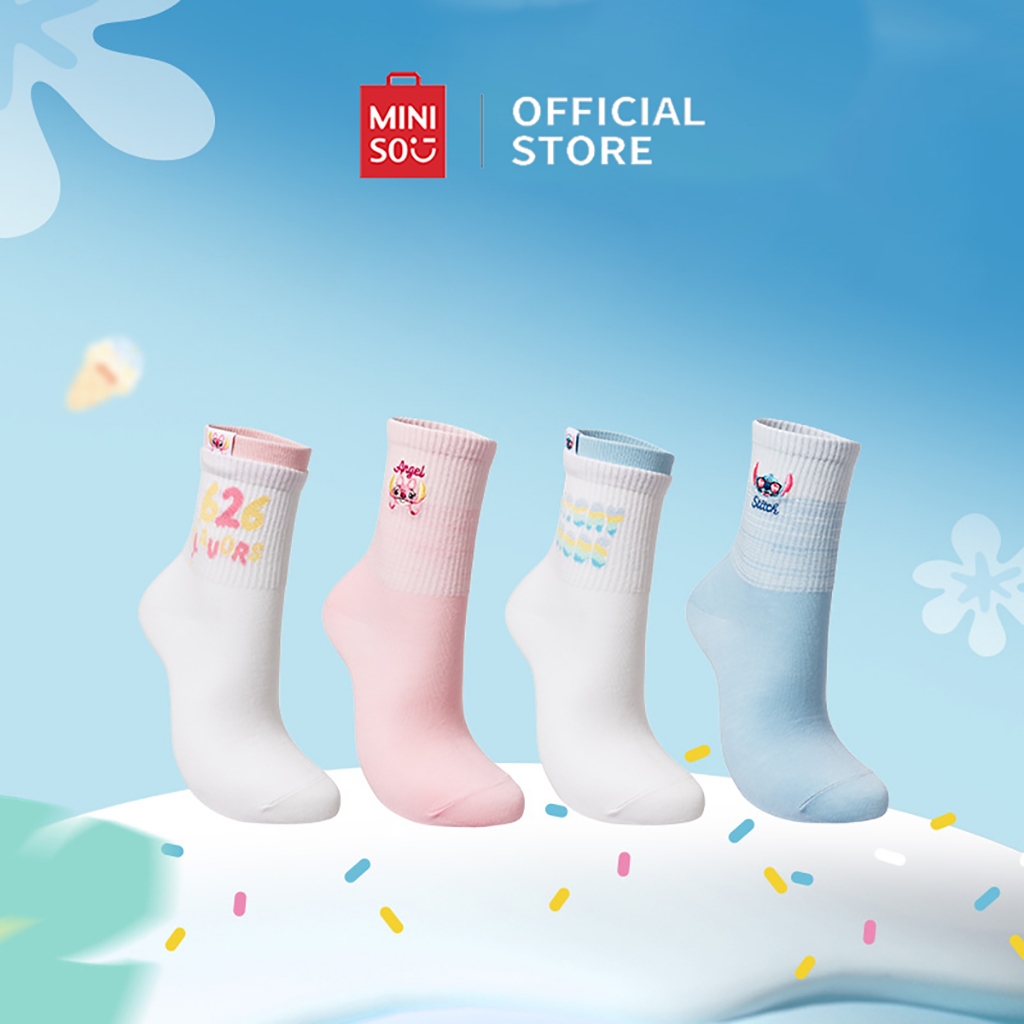 Miniso x Disney Lilo & Stitch Collection Kaos Kaki Pria & Wanita Unisex Cotton Socks