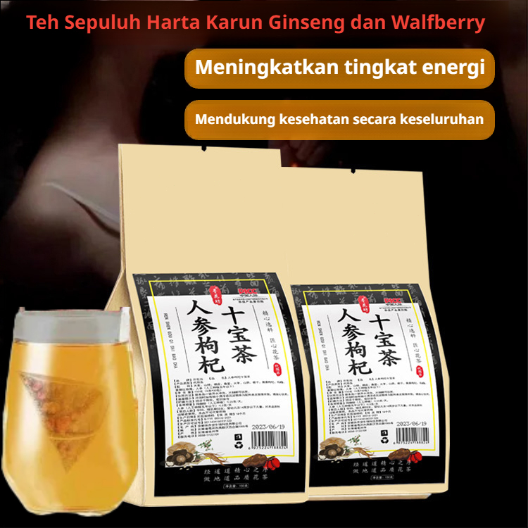 

⚡Pengiriman 24 jam＋COD⚡150g Ginseng and Wolfberry Ten Treasures Tea/Liver Tea Teh Untuk Detox Racun Pada Liver/Teh Ginseng, Wolfberry, dan Sepuluh Harta Karun/Teh kesehatan pria/Teh Celup Sehat/Liver tea + health tea