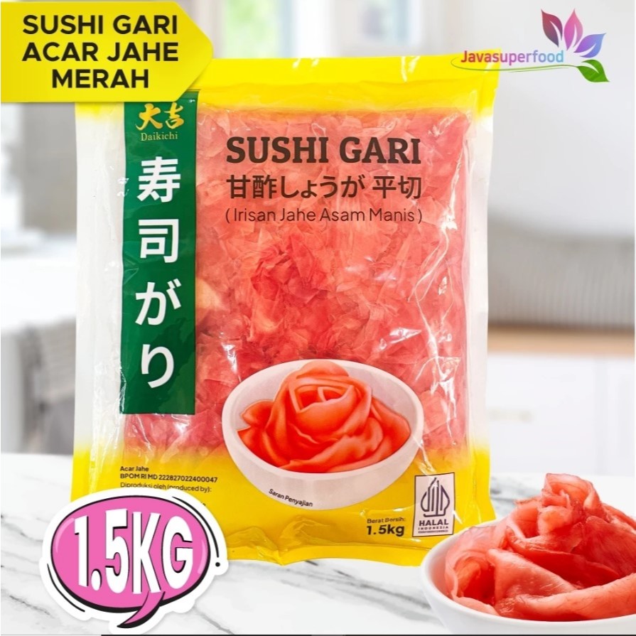 

DAIKICHI Sushi Gari Merah / Acar Jahe Merah / Red Ginger Pickle 1.5 KG - HALAL