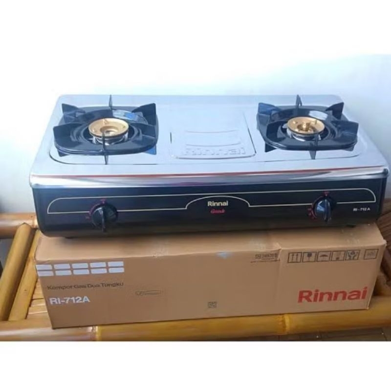 Kompor Gas Rinnai 2 Tungku Jumbo 712A/Rinnai 2 Tungku Kompor Gas/Grande Kompor Gas 2 Tungku Rinnai