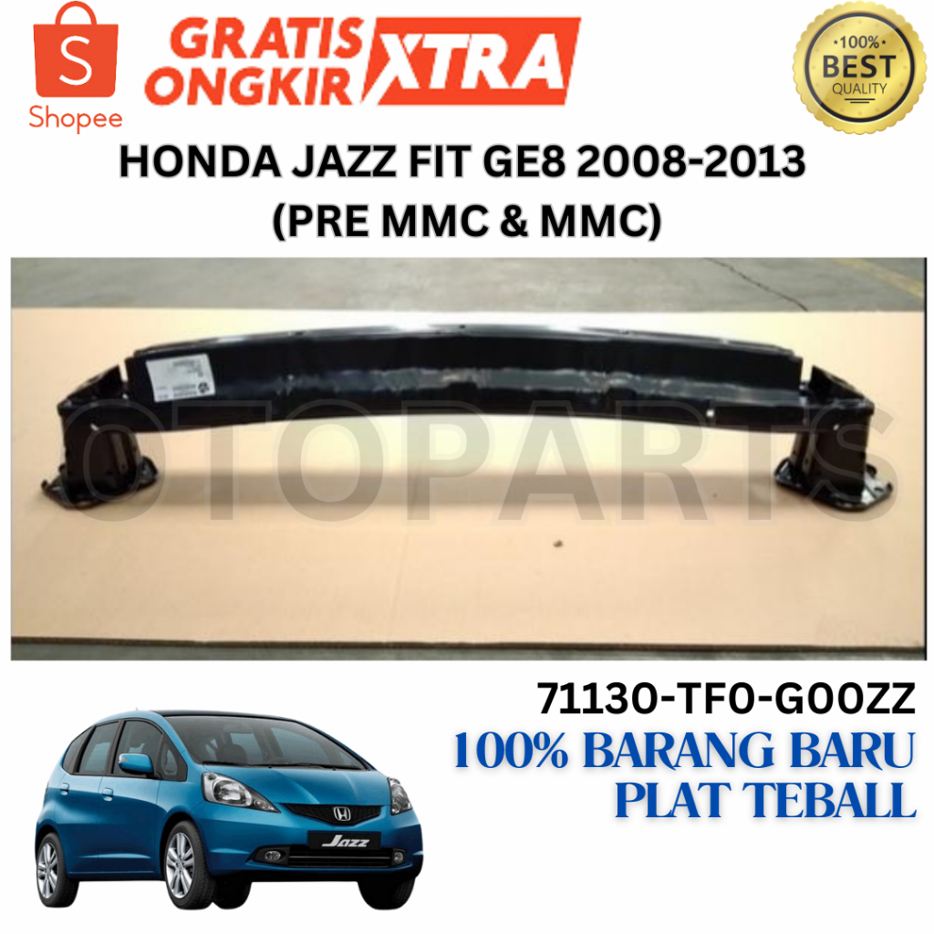 71130-TF0-G00ZZ PENGUAT REINFORCEMENT PALANG BUMPER BEMPER DEPAN JAZZ GE8 S RS MMC 2008 2009 2010 20