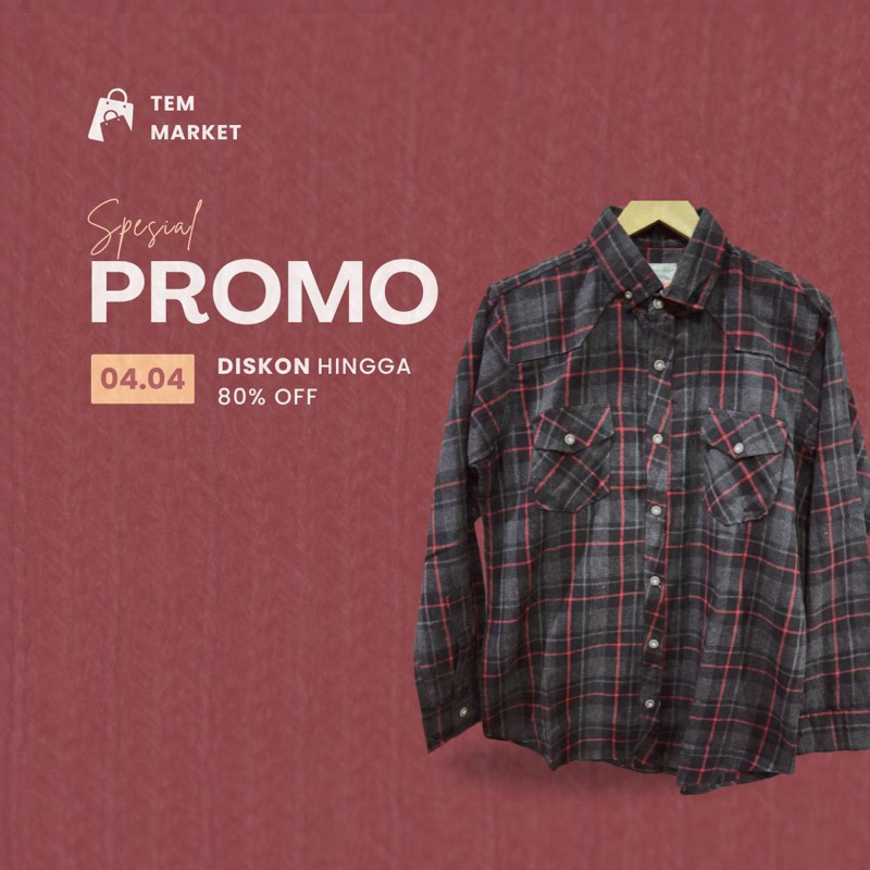 Baju Hem Kemeja Panjang Pria Flanel Flannel Distro Motif Kotak Garis Tartan Casual