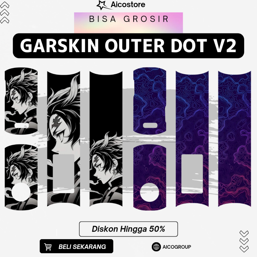 

stiker outer garskin dhoott v2 bisa hologram dan custom desain