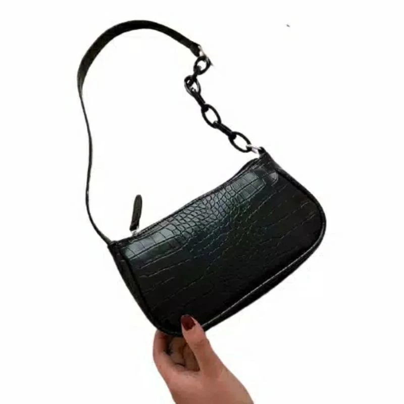 SHOULDER BAG CROCO RANTAI VINTAGE TAS WANITA TALI RANTAI