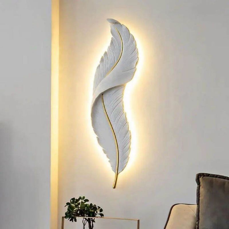⚡READY STOCK⚡Lampu Dinding Nordic Minimalis  Bentuk Bulu Gaya 3 Warna Lampu Hias Dinding LED Untuk L
