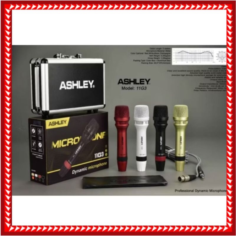Microphone ASHLEY Model 11G3 Mic kabel Garansi Resmi 1 Tahun