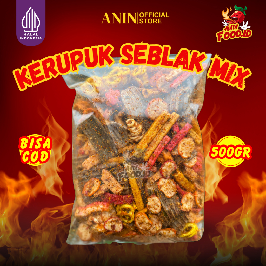 

Kerupuk SEBLAK MIX Bantet Pedas Kemasan 500Gram