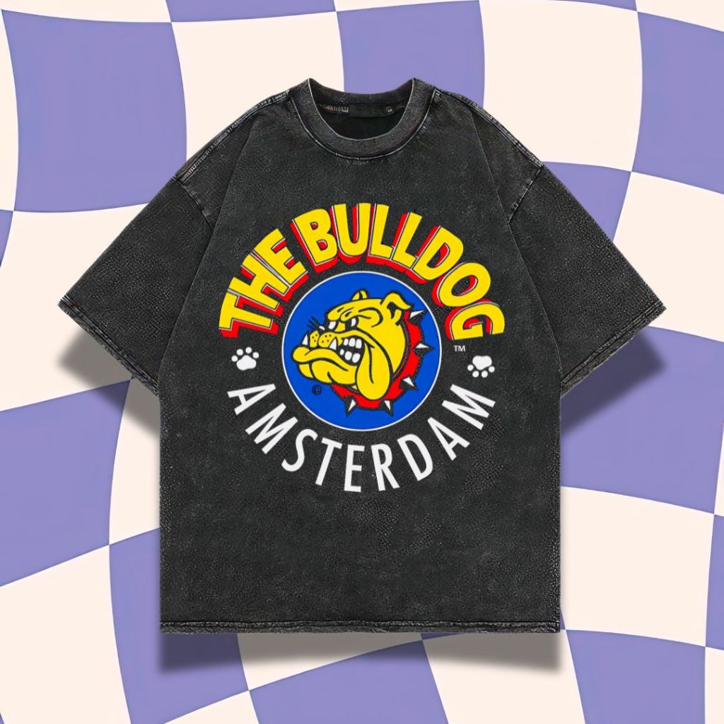 Purple Haze "The Bulldog Amsterdam" Oversized T-Shirt | Stone Wash | Kaos Oversize | Vintage | Atasa