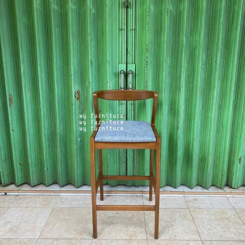 kursi bar, kursi bar minimalis kayu jati, kursi bar kayu jati