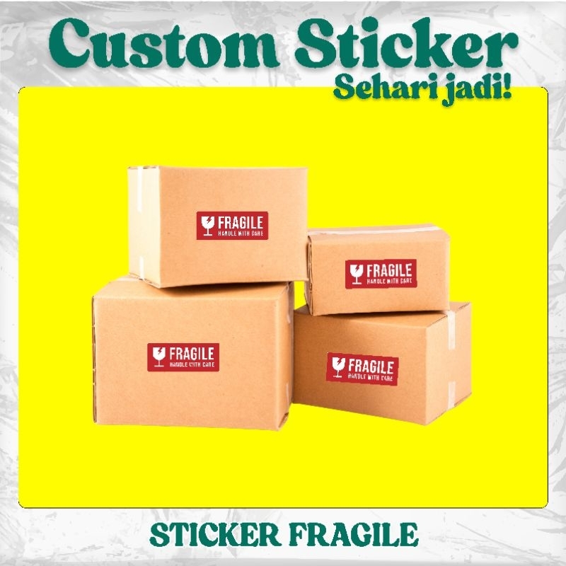 STIKER STICKER FRAGILE JANGAN DIBANTING STIKER FRAGIL MAKANAN STIKER FRAGILE UNBOXING STIKER CUSTOM