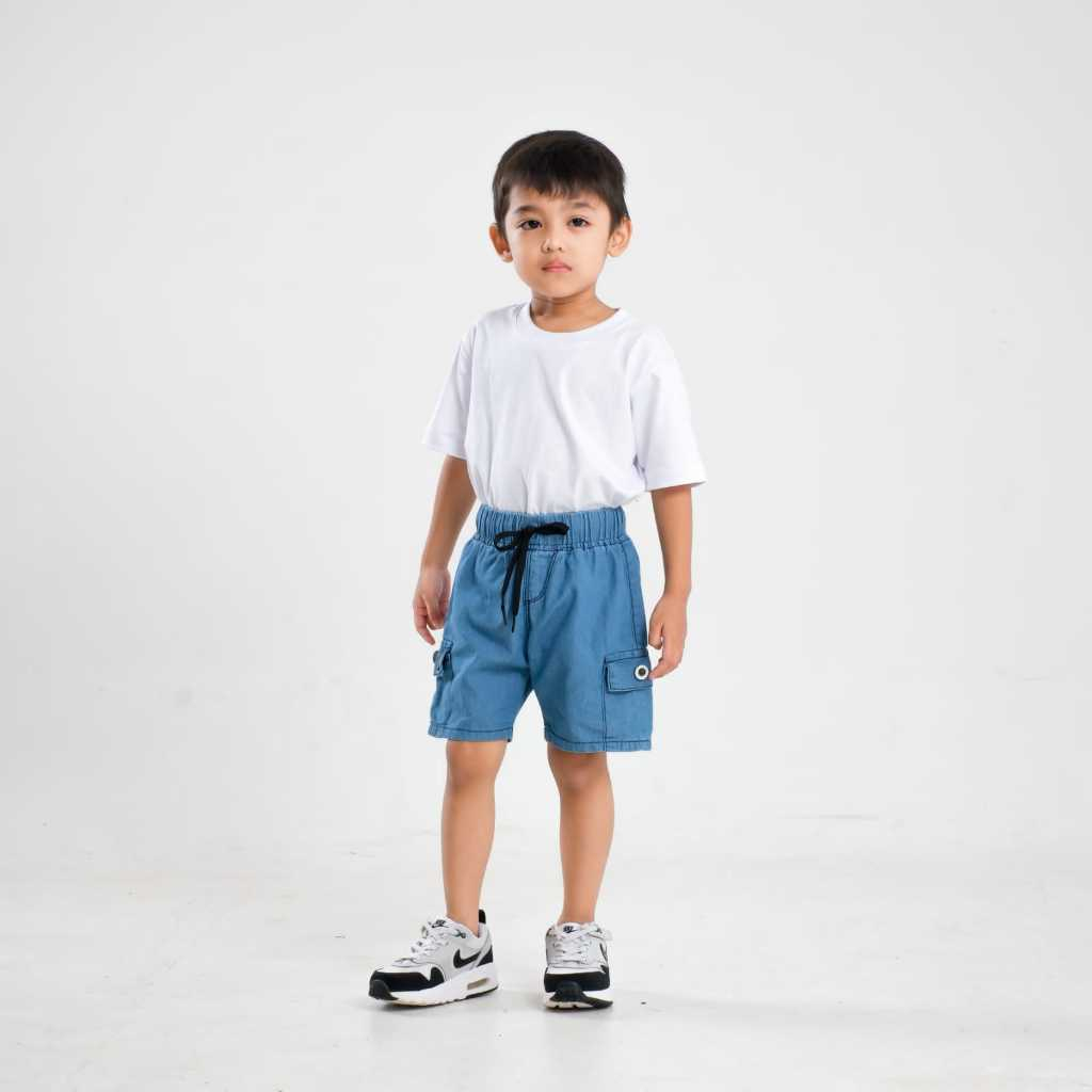 Celana Anak Cargo Jeans Denim / Celana Anak Pendek Cargo Jeans / Celana Pendek Jeans Anak