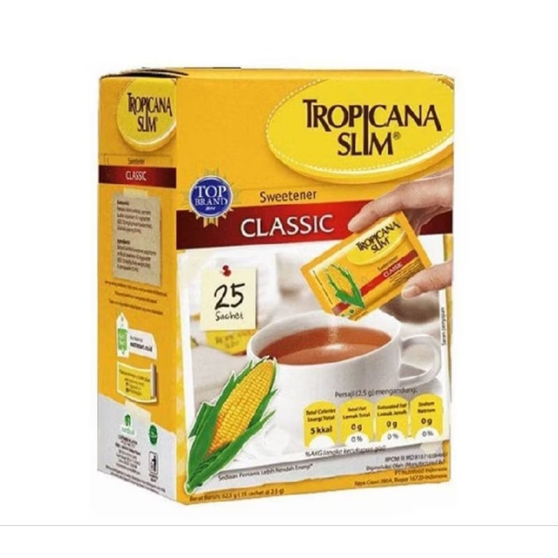 

tropicana slim sweetener low calori rendah kalori classic 25 x 2,5 gram