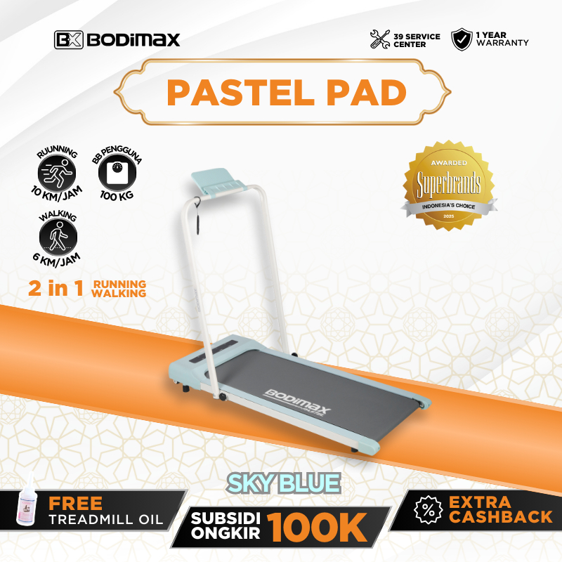 RUNNING PAD PASTEL SKY BLUE / TREADMILL/ RUNNING PAD/ GYM / ALAT OLAHRAGA