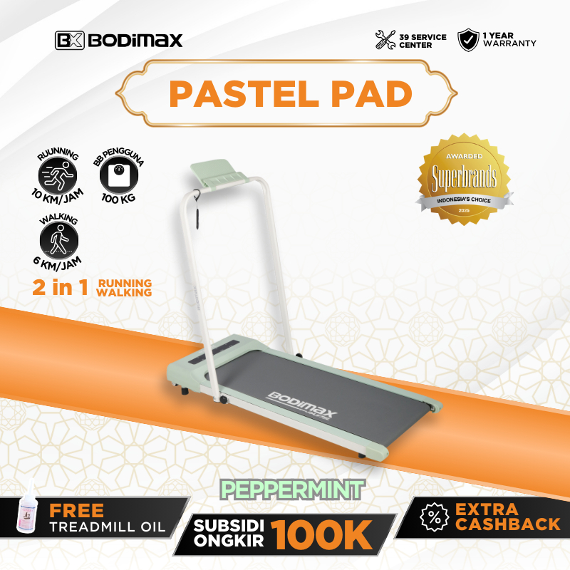 RUNNING PAD PASTEL / TREADMILL/ RUNNING PAD/ GYM / ALAT OLAHRAGA - PEPPERMINT