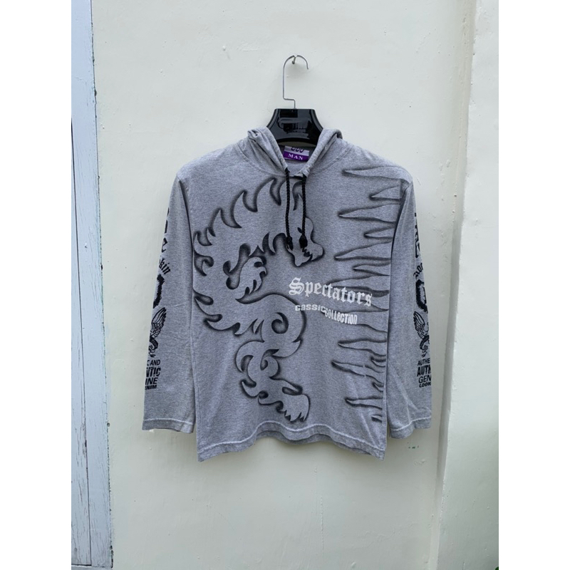 Longsleeve Y2K Grunge Affliction Dragon Flame spellout