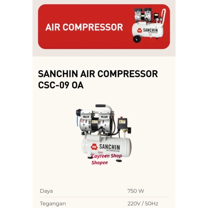 Mesin Kompresor Sanchin CSC 09 OA / AirCompressor Sanchin CSC 09 OA