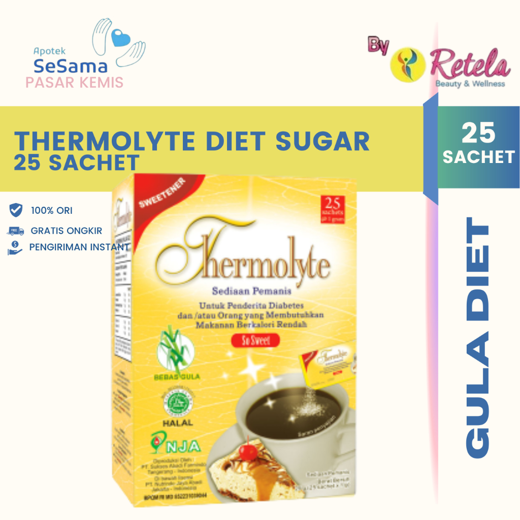 

THERMOLYTE DIET SUGAR 25 SACHET 1GR