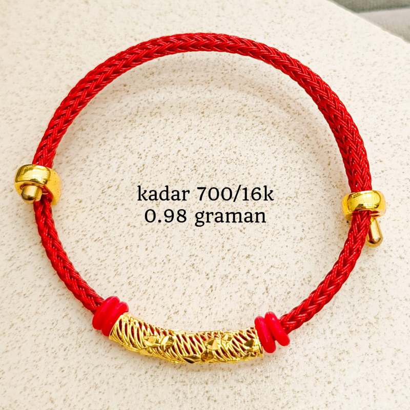 gelang tali emas asli kadar 700 model korea