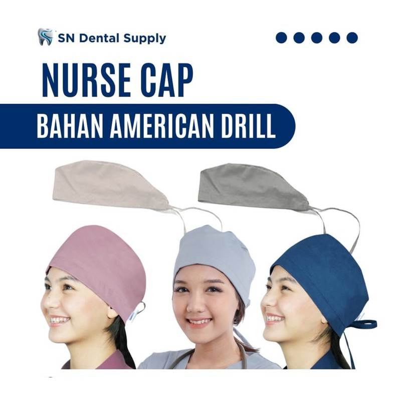 NURSE CAP AMERICAN DRILL-TOPI PERAWAT KAIN-PENUTUP KEPALA KAIN