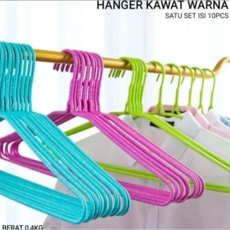 HANGER KAWAT WARNA TEBAL ISI 40PCS