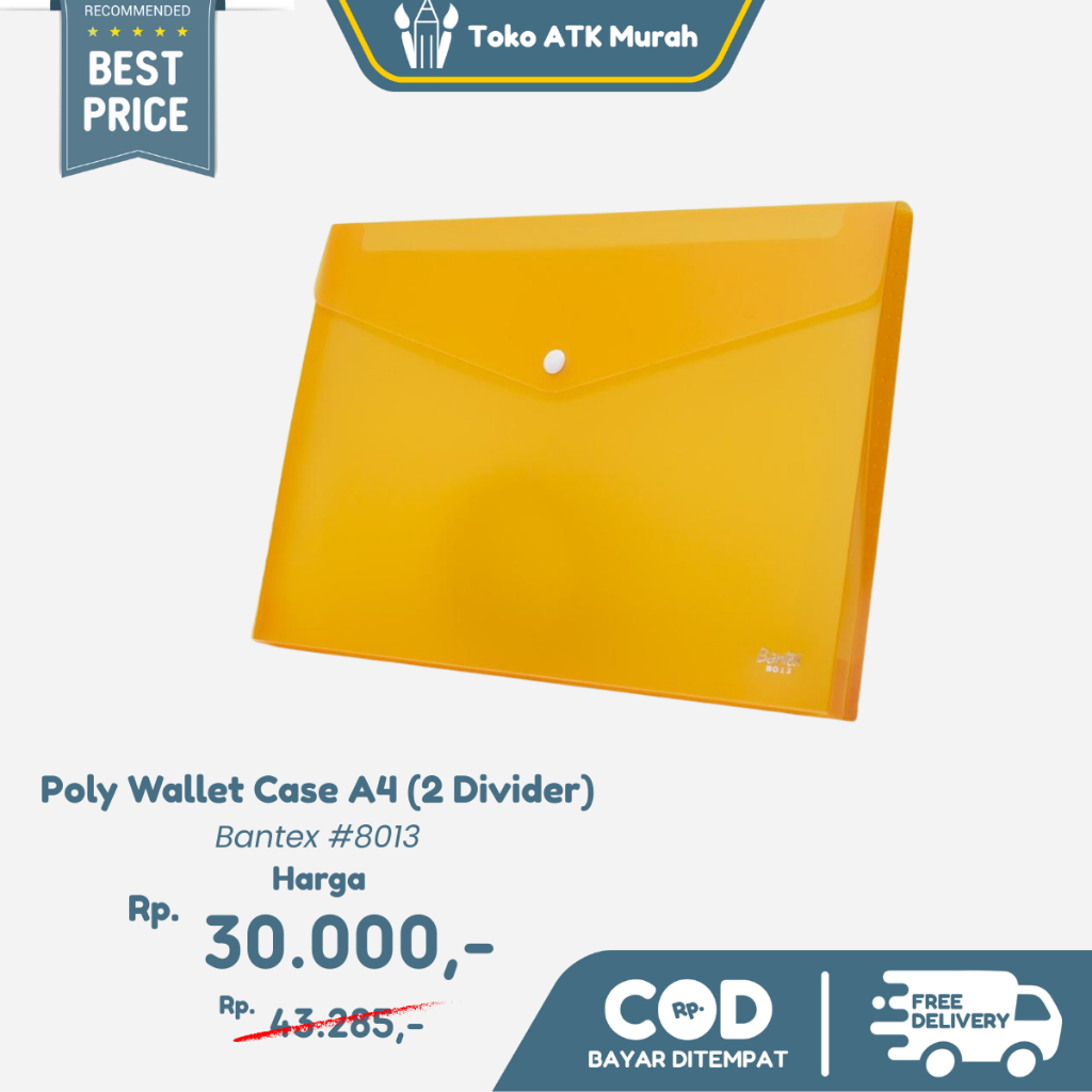 

Bantex Poly Wallet Case A4 (2 Divider) #8013