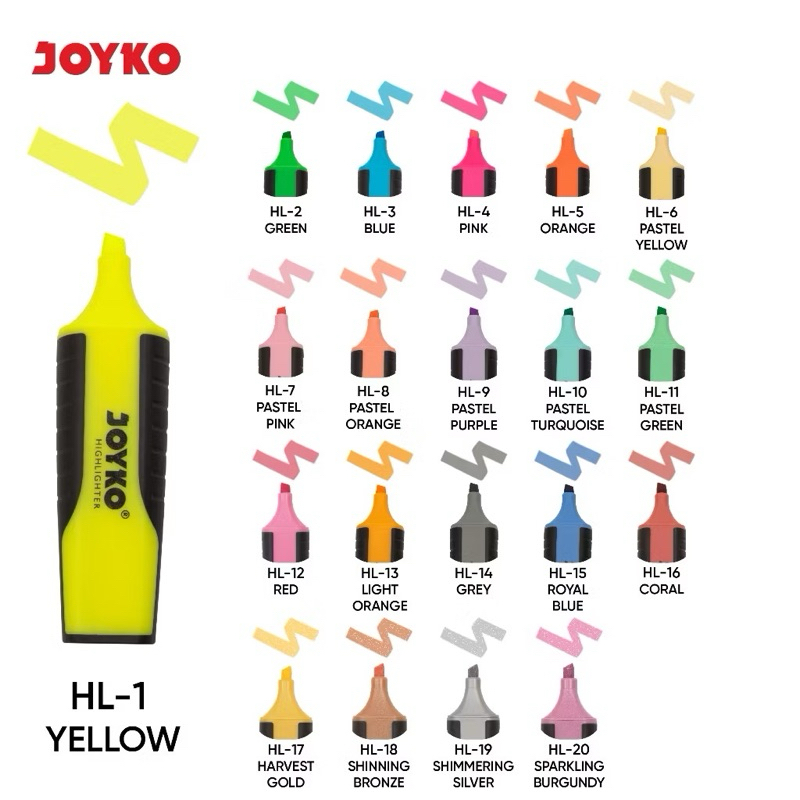 

Highlighter Penanda Berwarna Joyko HL-1/5 - Joyko Highlighter