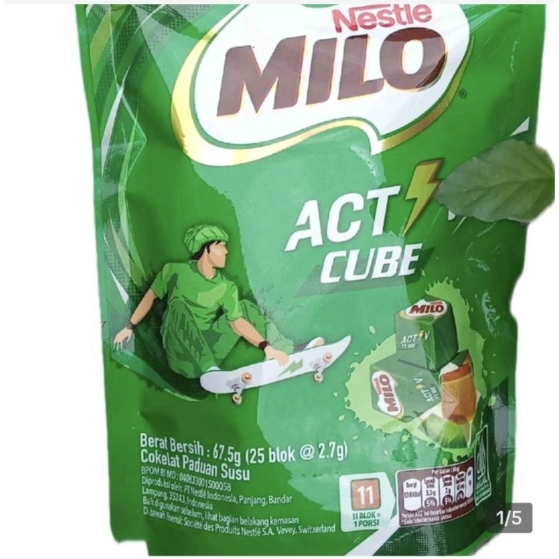 

MILO ACT CUBE ASLI NESTLE POUCH ISI 25 BLOCK