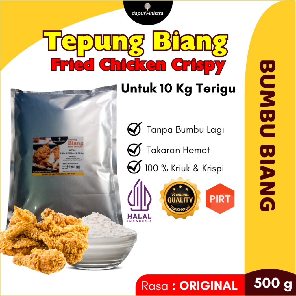 

Dapur Finistra Tepung Biang Fried Chicken Premium 500g Bumbu Ayam KFC