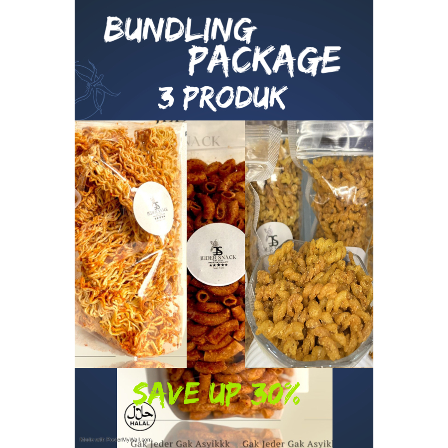 

Special Bundling Package 3 Produk JEDER SNACK Pedas Food Cemilan Kering