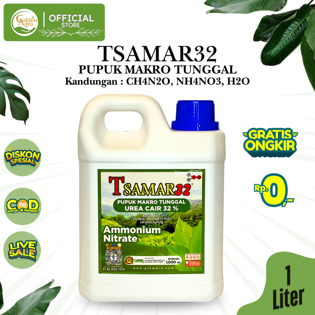 TSAMAR32 1L PUPUK CAIR TUNGGAL MAKRO N (NITROGEN) TSAMAR UREA CAIR 1L