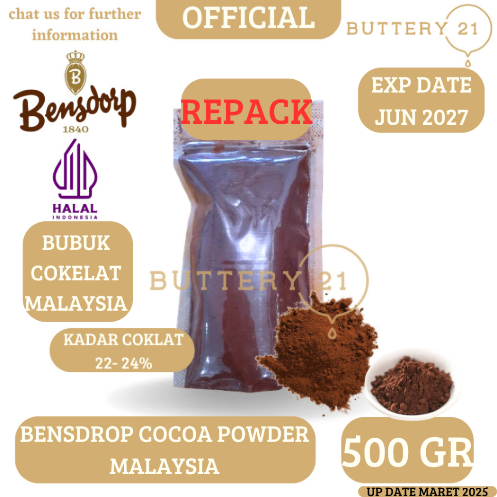 

BENSDORP COCOA POWDER 500 GR/BENSDROP POWDER 500 GR/COCOA/KAKAO/CACAO/KAAKAAO/BUBUK COKELAT