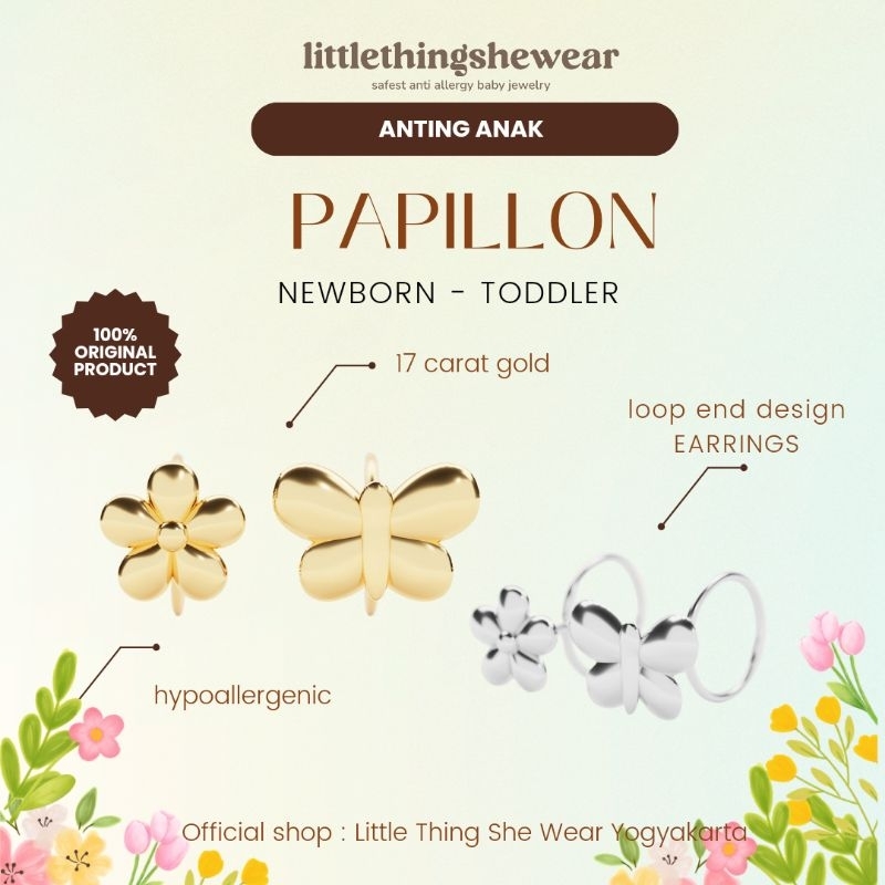 ANTING ANAK PAPILLON (KUPU BUNGA) BLOOMING DREAMS LITTLETHINGSHEWEAR