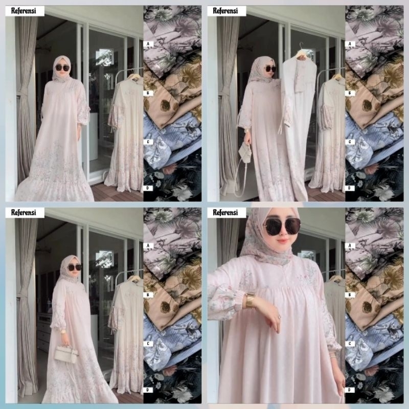 SET DRESS CERUTY BUNGA IMPORT Maxi salur zahra import