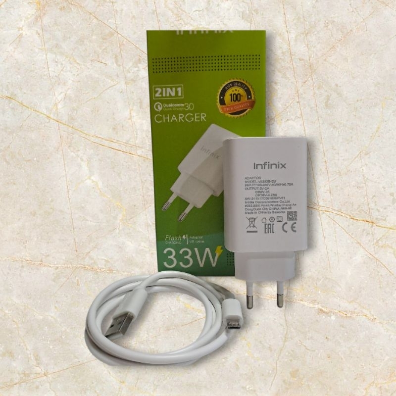 Charger original infinix 33watt fastcharging type micro