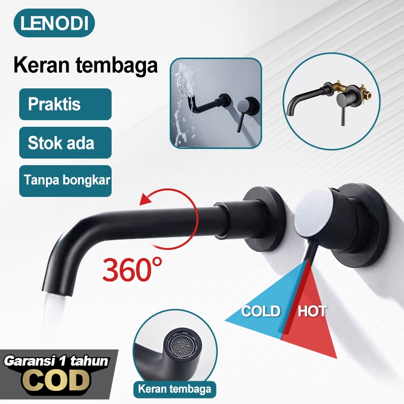 kran dinding Bahan Kuningan kran kamar mandi keran wastafel dinding keran panas dingin Kran Air Wast