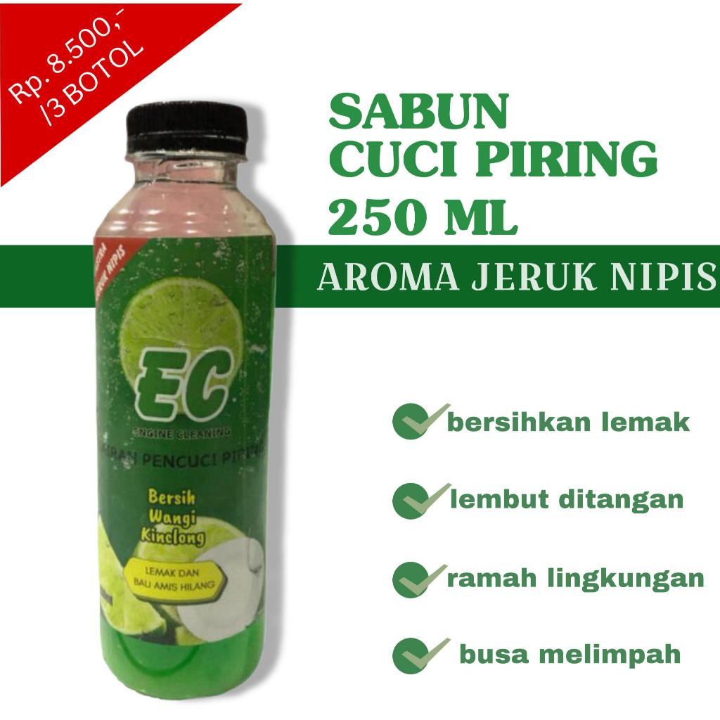 3 (tiga) botol EC Sabun Cuci Piring  250 ML Aroma Jeruk Nipis