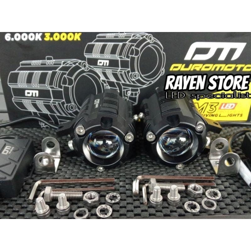 DUROMOTO M3 lampu LED selon duromoto m3 pro fog lamp lampu tembak motor mobil 50W premium LED