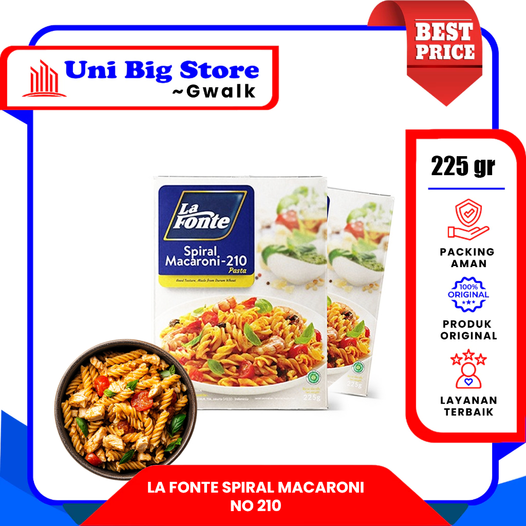 

LA FONTE PASTA SPIRAL MACARONI NO 210 - 225 gr
