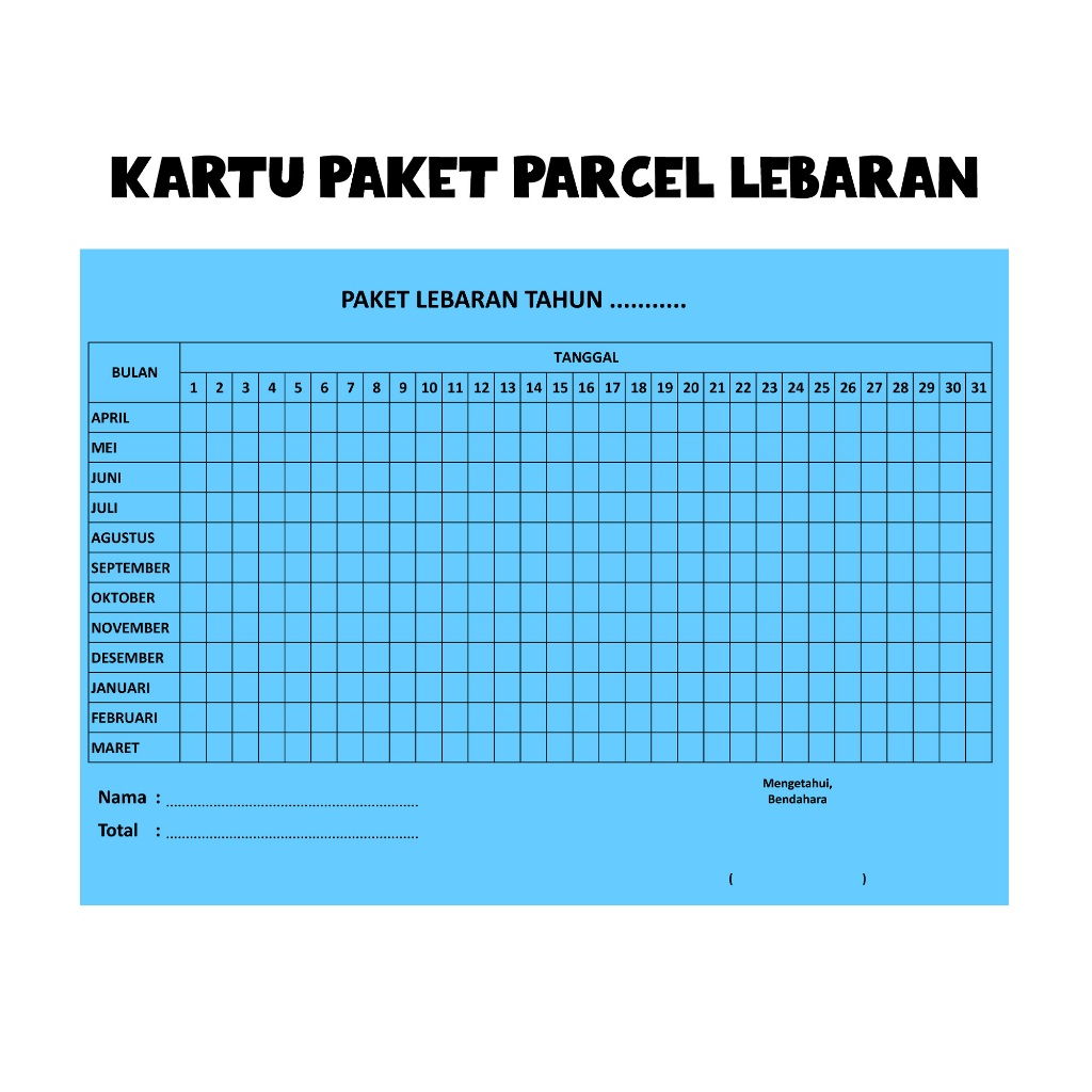 

KARTU PARCEL PAKET LEBARAN