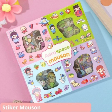 

AEROSPACE Mouson Sticker Box Set Aesthetic Karakter Korea Anak Lucu Box isi 100 Lembar Stiker Waterproof