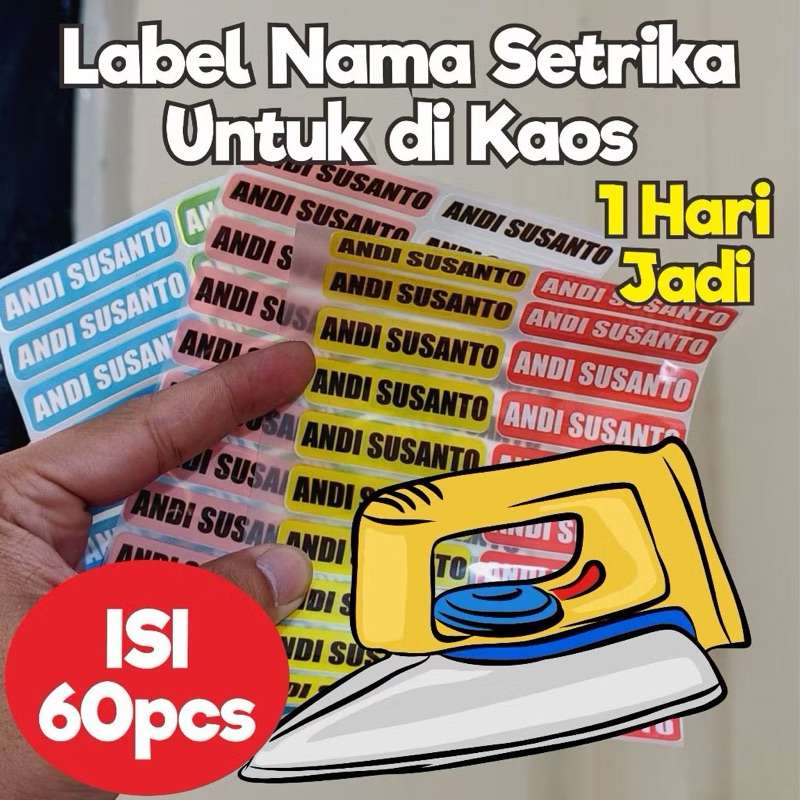 

Sticker Nama Label Printing Isi 90Pcs Untuk di Kain / Kaos Sablon Setrika Gratis Custom Nama - Label DTF bisa ditempel - Isi Lebih Banyak - Varian Huruf Lebih Banyak