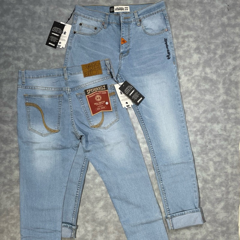 celana jeans panjang slim fit Spyderbilt/ like ori