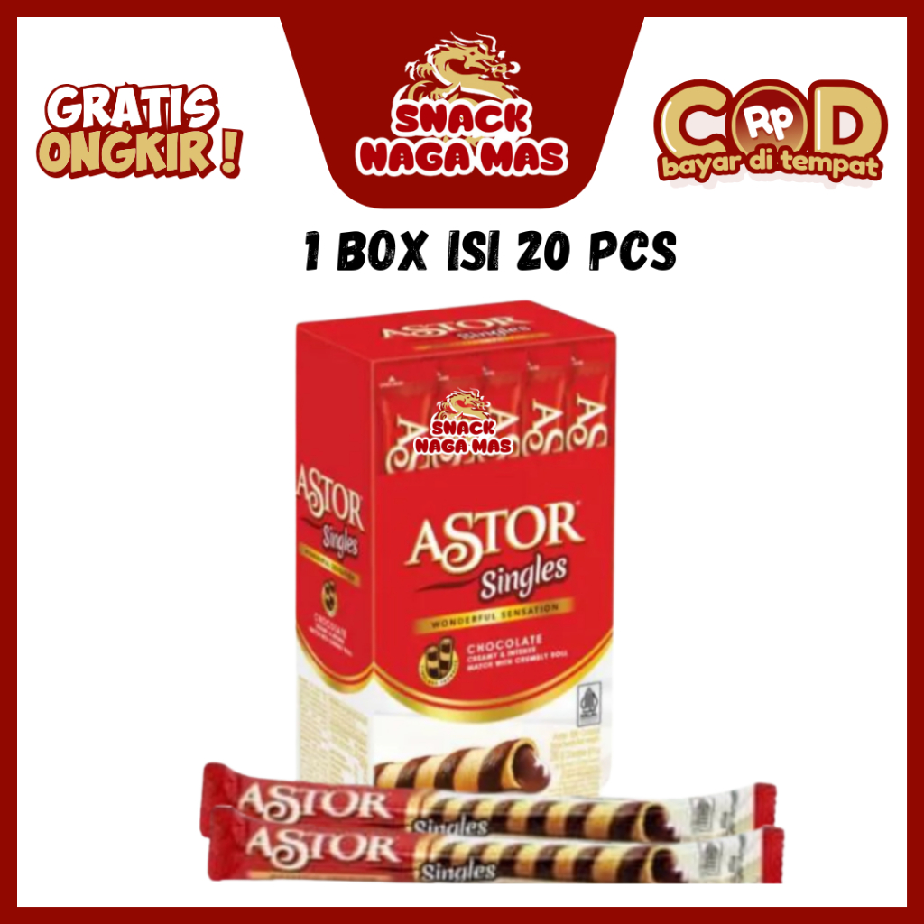 

ASTOR SINGLE COKLAT BOX [1 BOS ISI 20 PCS] Makanan Cemilan
