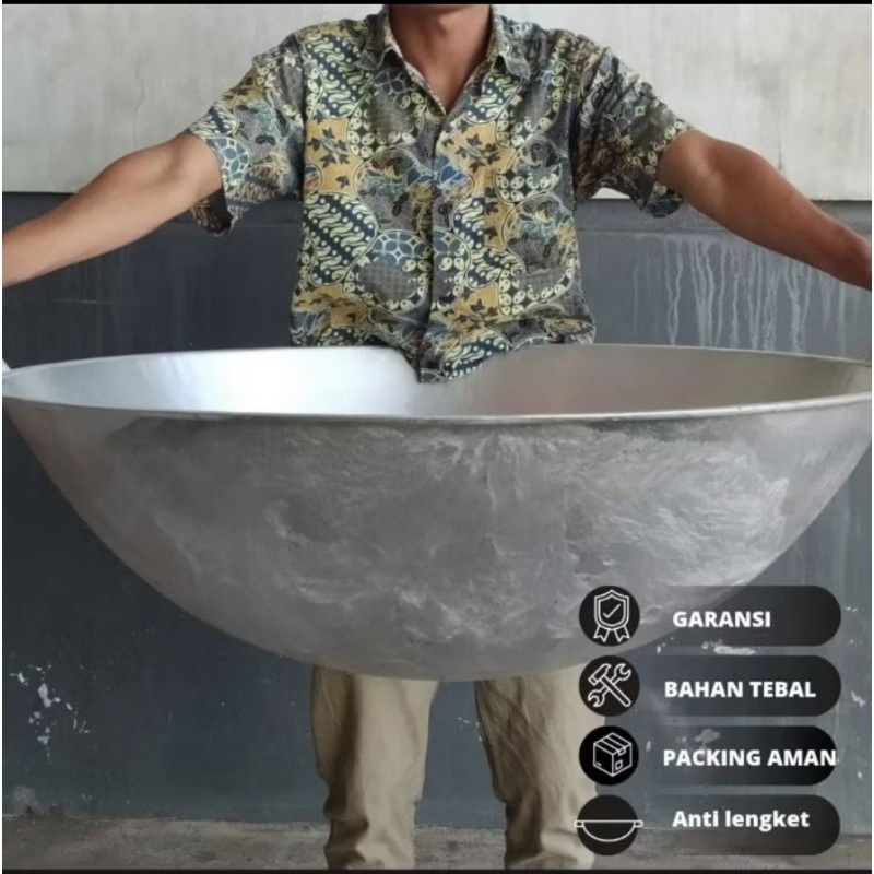 Wajan Kuali Jumbo Besar Wajan Spesial Ukuran Besar 90 cm Alumunium Tebal Anti Lengket Anti Pecah Waj