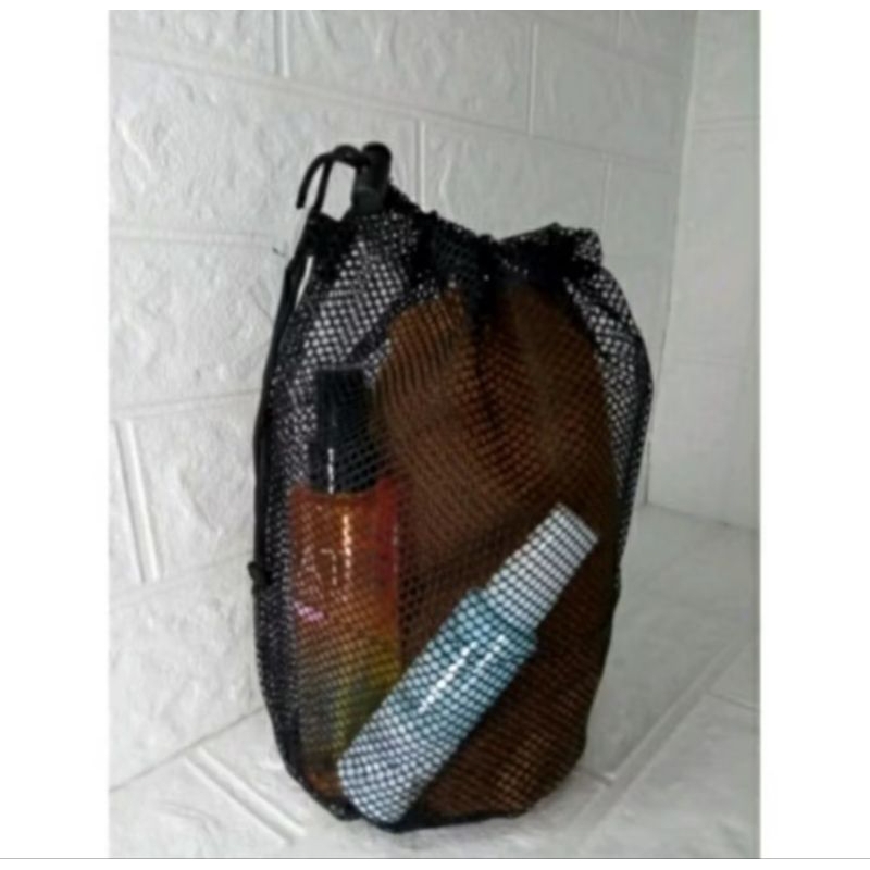 POUCH TRAVEL BAG BAHAN JARING TAS HANDUK POUCH ALAT MANDI